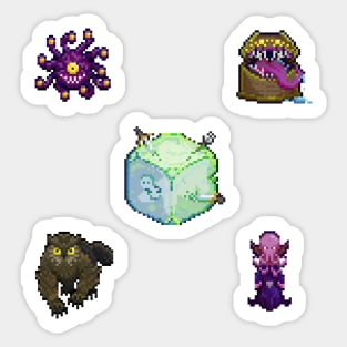 Dungeon Monsters 8 Bit Retro Pixel Art Sticker Pack Sticker